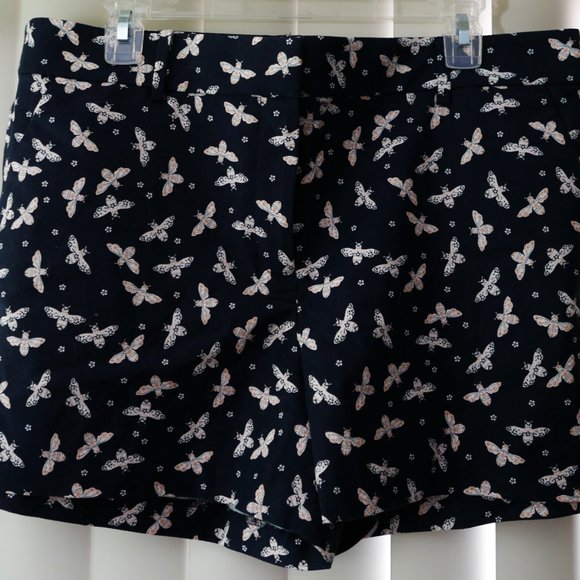 LOFT Curvy Riviera Shorts Dark Navy Bee Print New Never Worn Sz 14 - Picture 3 of 6